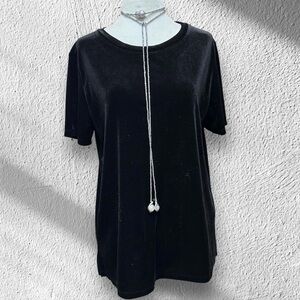 Old Navy Classic Black Velvet Short Sleeve T-Shirt S